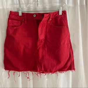 Abercrombie and Fitch Red Denim Skirt